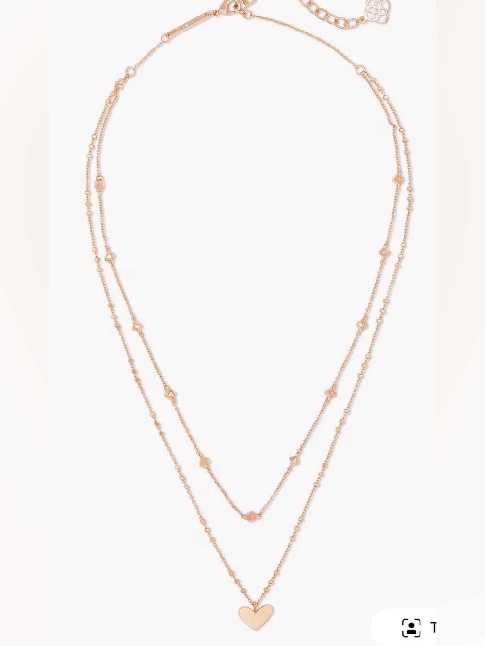 Kendra Scott Rose Gold Double-Layer Heart Pendant Necklace